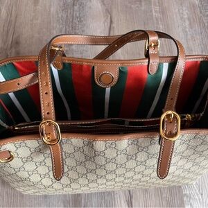 Stylish Beige and Brown Tote Bag